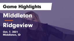 Middleton  vs Ridgeview  Game Highlights - Oct. 7, 2021