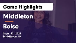 Middleton  vs Boise  Game Highlights - Sept. 22, 2022