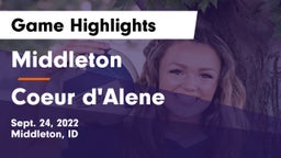 Middleton  vs Coeur d'Alene  Game Highlights - Sept. 24, 2022