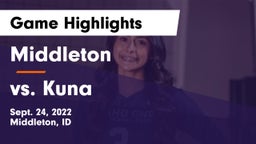 Middleton  vs vs. Kuna Game Highlights - Sept. 24, 2022