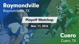 Matchup: Raymondville High vs. Cuero  2016