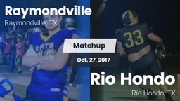 Matchup: Raymondville High vs. Rio Hondo  2017