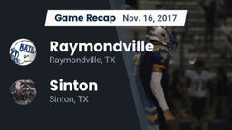Recap: Raymondville  vs. Sinton  2017