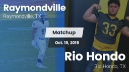 Matchup: Raymondville High vs. Rio Hondo  2018