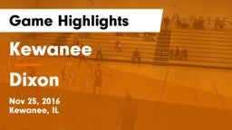 Kewanee  vs Dixon Game Highlights - Nov 25, 2016