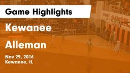 Kewanee  vs Alleman  Game Highlights - Nov 29, 2016