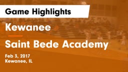 Kewanee  vs Saint Bede Academy Game Highlights - Feb 3, 2017