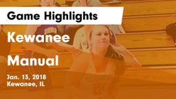 Kewanee  vs Manual Game Highlights - Jan. 13, 2018