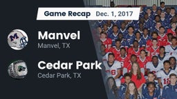 Recap: Manvel  vs. Cedar Park  2017