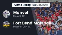 Recap: Manvel  vs. Fort Bend Marshall  2018