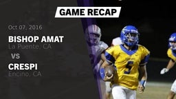 Recap: Bishop Amat  vs. Crespi  2016