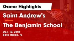 Saint Andrew's  vs The Benjamin School Game Highlights - Dec. 10, 2018