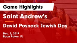 Saint Andrew's  vs David Posnack Jewish Day Game Highlights - Dec. 5, 2019
