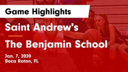 Saint Andrew's  vs The Benjamin School Game Highlights - Jan. 7, 2020