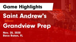 Saint Andrew's  vs Grandview Prep Game Highlights - Nov. 20, 2020