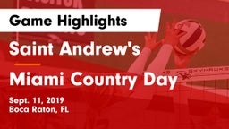 Saint Andrew's  vs Miami Country Day  Game Highlights - Sept. 11, 2019