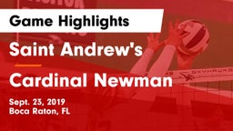 Saint Andrew's  vs Cardinal Newman   Game Highlights - Sept. 23, 2019