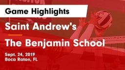 Saint Andrew's  vs The Benjamin School Game Highlights - Sept. 24, 2019