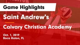 Saint Andrew's  vs Calvary Christian Academy Game Highlights - Oct. 1, 2019