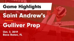 Saint Andrew's  vs Gulliver Prep  Game Highlights - Oct. 2, 2019