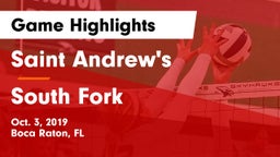 Saint Andrew's  vs South Fork  Game Highlights - Oct. 3, 2019