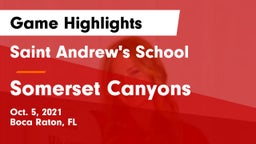 Saint Andrew's School vs Somerset Canyons Game Highlights - Oct. 5, 2021