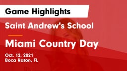 Saint Andrew's School vs Miami Country Day  Game Highlights - Oct. 12, 2021