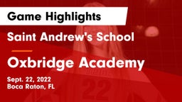 Saint Andrew's School vs Oxbridge Academy Game Highlights - Sept. 22, 2022