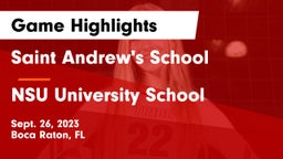 Saint Andrew's School vs NSU University School  Game Highlights - Sept. 26, 2023