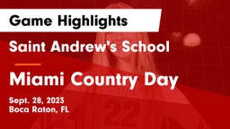 Saint Andrew's School vs Miami Country Day  Game Highlights - Sept. 28, 2023