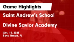 Saint Andrew's School vs Divine Savior Academy Game Highlights - Oct. 14, 2023