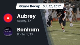 Recap: Aubrey  vs. Bonham  2017