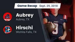 Recap: Aubrey  vs. Hirschi  2018