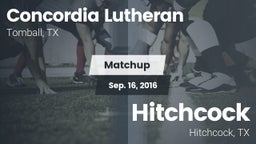 Matchup: Concordia Lutheran vs. Hitchcock  2016