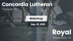 Matchup: Concordia Lutheran vs. Royal  2016
