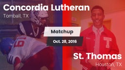 Matchup: Concordia Lutheran vs. St. Thomas  2016