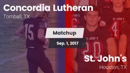 Matchup: Concordia Lutheran vs. St. John's  2017