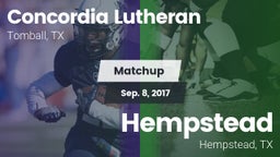 Matchup: Concordia Lutheran vs. Hempstead  2017