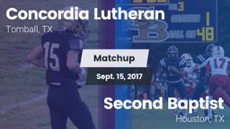 Matchup: Concordia Lutheran vs. Second Baptist  2017