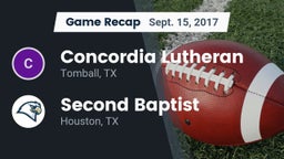 Recap: Concordia Lutheran  vs. Second Baptist  2017