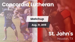 Matchup: Concordia Lutheran vs. St. John's  2018