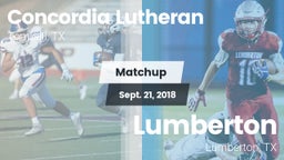 Matchup: Concordia Lutheran vs. Lumberton  2018