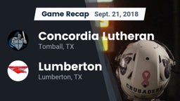 Recap: Concordia Lutheran  vs. Lumberton  2018
