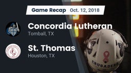Recap: Concordia Lutheran  vs. St. Thomas  2018