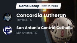 Recap: Concordia Lutheran  vs. San Antonio Central Catholic  2018