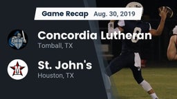 Recap: Concordia Lutheran  vs. St. John's  2019