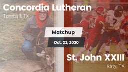 Matchup: Concordia Lutheran vs. St. John XXIII  2020