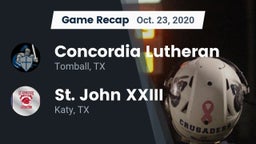 Recap: Concordia Lutheran  vs. St. John XXIII  2020