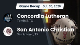 Recap: Concordia Lutheran  vs. San Antonio Christian  2020