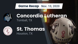 Recap: Concordia Lutheran  vs. St. Thomas  2020